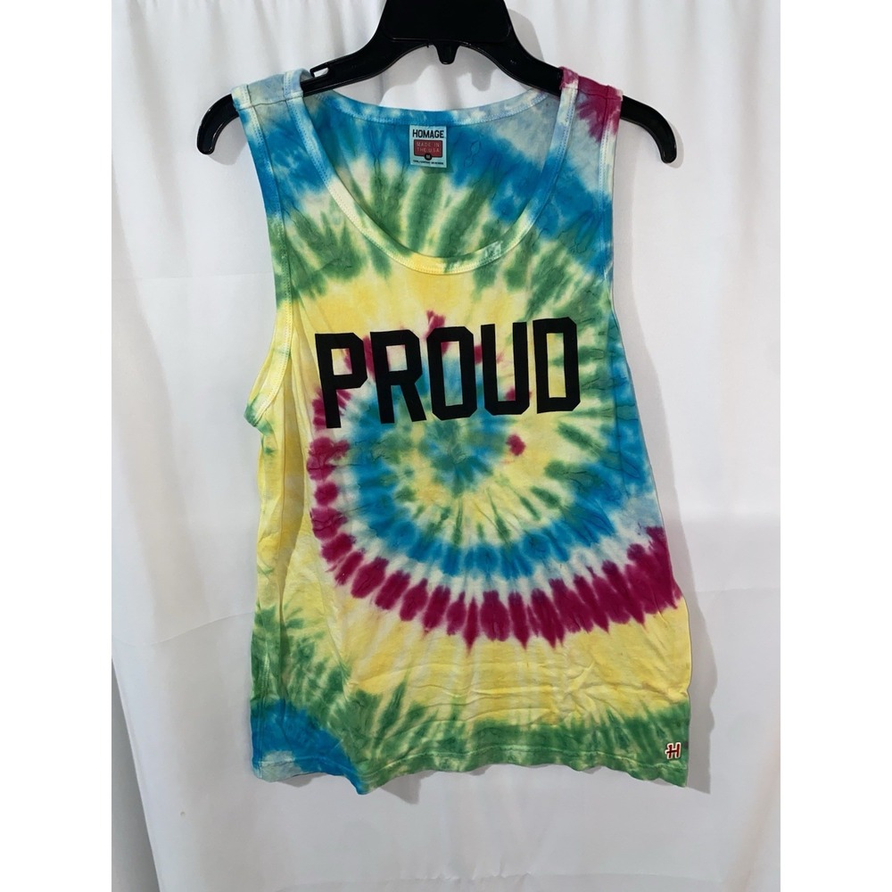 Homage Proud Tie‎ Dye LGBT Tank Top Medium